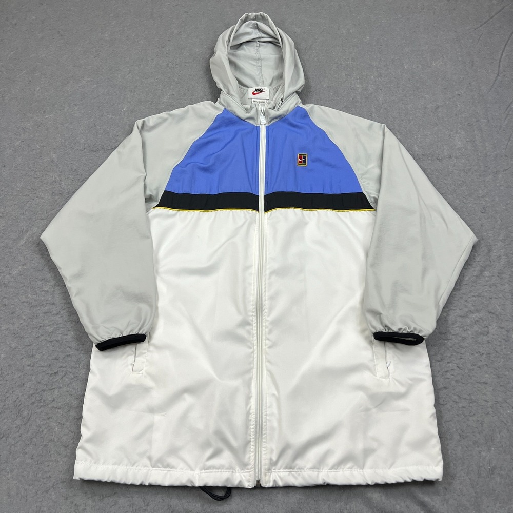 VTG Nike Court Tennis Jacket Women's Medium Zip Hooded Mesh Lined‎ Windbreaker